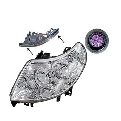 Phare Avant Gauche , H7+H1 - lectrique avec Moteur