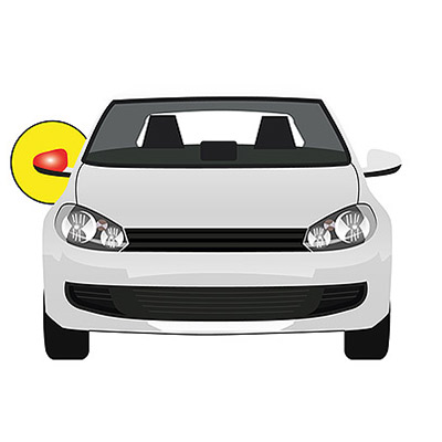 Coque de remplacement Rtroviseur auto - Prte  peindre, ct droit