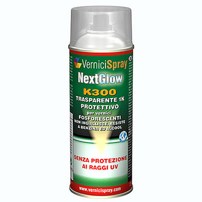 NextGlow K300 Transparent protectif Spray pour Peinture phosphorescente et Fluorescente