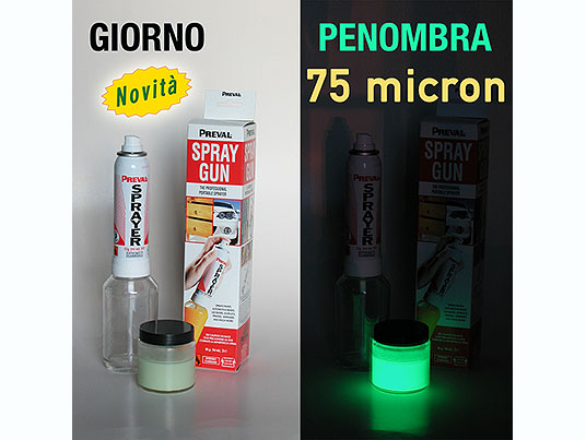 Kit Spray de Peinture Phosphorescente avec Spray Gun - 75 Microns, 100 ml  