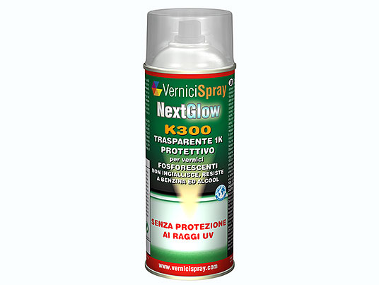 NextGlow K300 Transparent protectif Spray pour Peinture phosphorescente et Fluorescente  